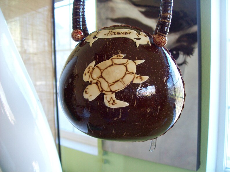 Coconut Shell Purse Hawaiian Coconut Laced Seam Zipper Closure Etsy