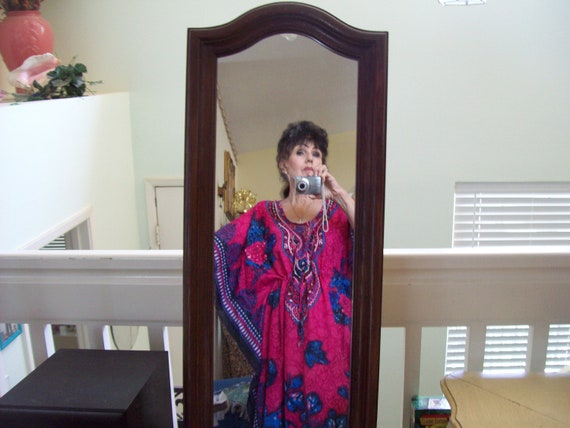 Kaftan Dress Oversized Free Size Blue-Fuchsia Gli… - image 2