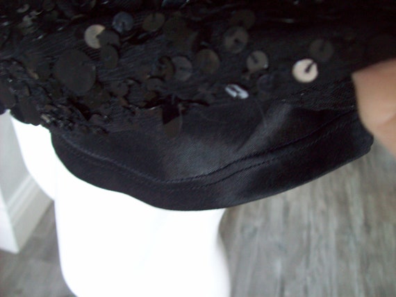 Black Spangle Party Dress Lrg Sequins Shimmy Dres… - image 8