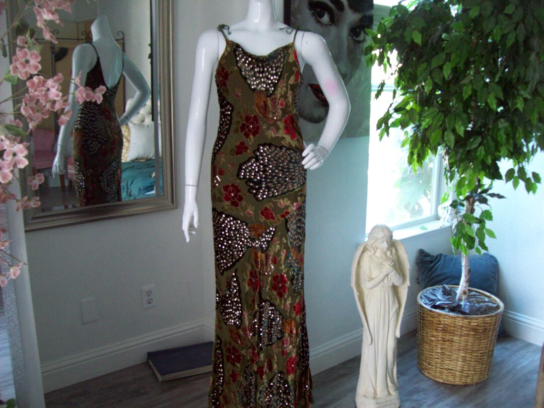 Sheath V-neck Applique Long Sleeves Gown Peacock