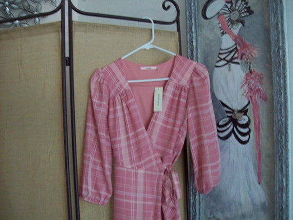 Pink Plaid Wrap Dress BarbieCore Margot Dress Ang… - image 9