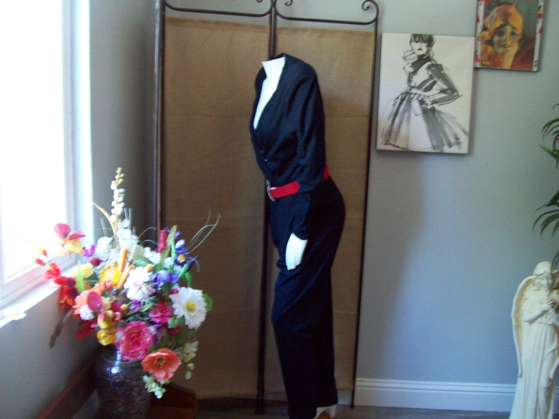 Navy Jumpsuit by Joan Walters Power Winter Jumpsuit USA Navy Etsy