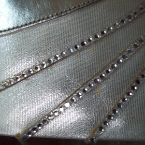 Stuart Weitzman Evening Crossbody Bag Silver Rhinestone embellished Timeless Designer Purse Collector's Bag Runway Sparkle Bag Made In Spain image 10