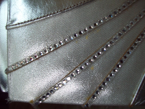 Stuart Weitzman Evening Crossbody Bag Silver Rhin… - image 10