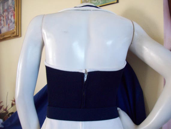 SALE:  Large Collar Halter 60s Dress Maxi Patriot… - image 3