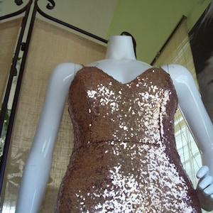 Sparkly Champagne Sequins Bodycon Cocktail Dress with Beading