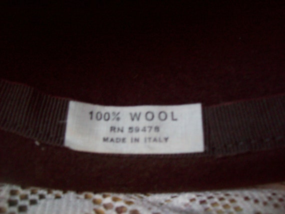 Cocoa Brown Wool Hat Made in Italy Hat Faux Fur T… - image 6