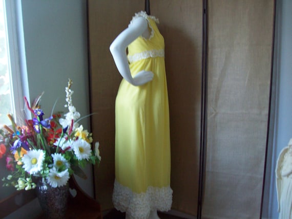 Sunshine Yellow Formal Regency Empire Waist White… - image 4