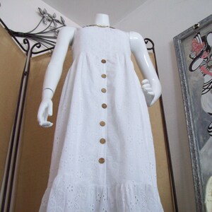 organic white eyelet dress draw string m