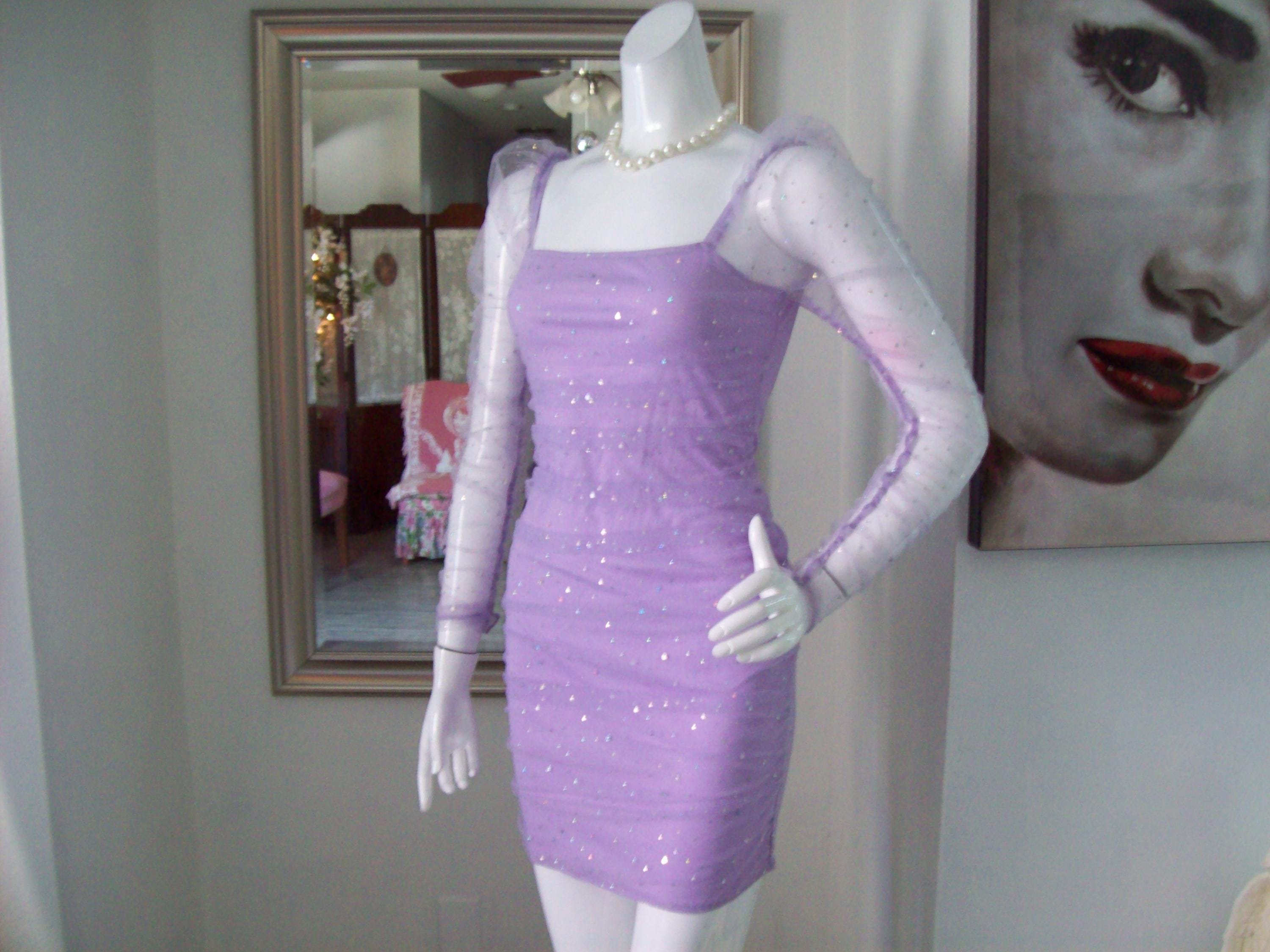 lilac mesh ruched bodycon dress Mesh Ruched Bodycon Dress in Lavender