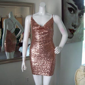 bring it rose gold sequin bodycon mini dress Windsor Leila Sequin Bodycon Mini Dress in Royal Blue | Size: XXS main image 1