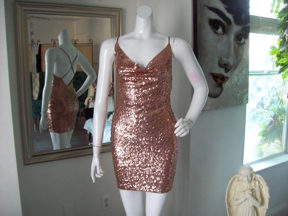 black and gold dress boohoo Camila Open Back Sequin Dress main image 0
