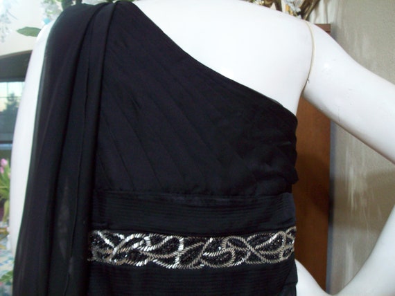 Black Formal Goddess Style Gown by May Queen Bead… - image 5
