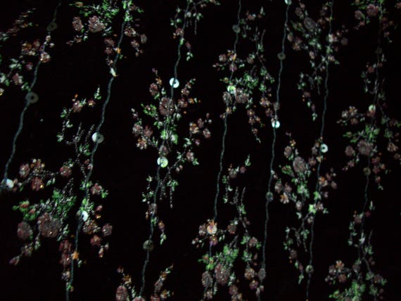 Black-Pink Rose Garden Dress Crushed Velvet Dropp… - image 6