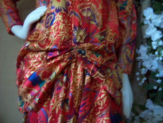 Party Dress Red and Gold Silk by The Silk Farm Dr… - image 5