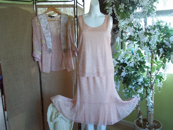 Mother of Bride Suit 3- Pc Suit Pink Blush Lacy S… - image 3