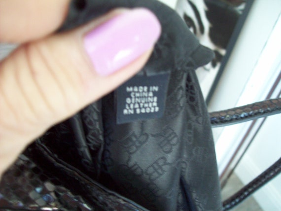 Banana Republic Leather Handbag Reptile Pattern Handbag Retro Look