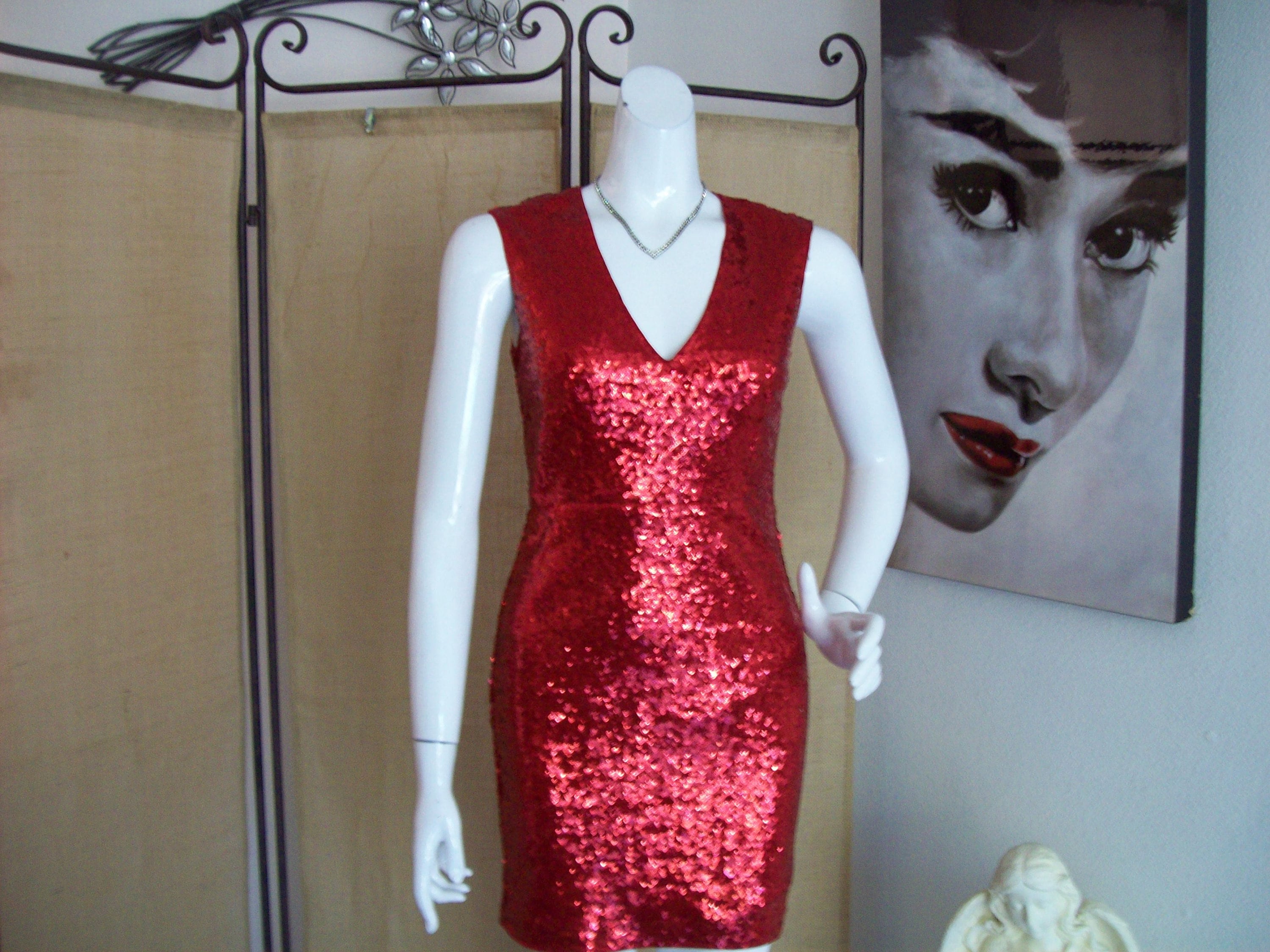 blue dress for baby girl Zapaka Women Glitter Red Spaghetti Straps Graduation Dress Sequins Bodycon Short Cocktail Dress, Red / UK18