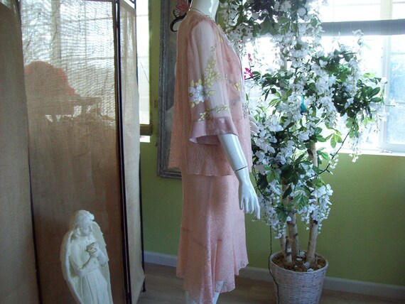 Mother of Bride Suit 3- Pc Suit Pink Blush Lacy S… - image 6