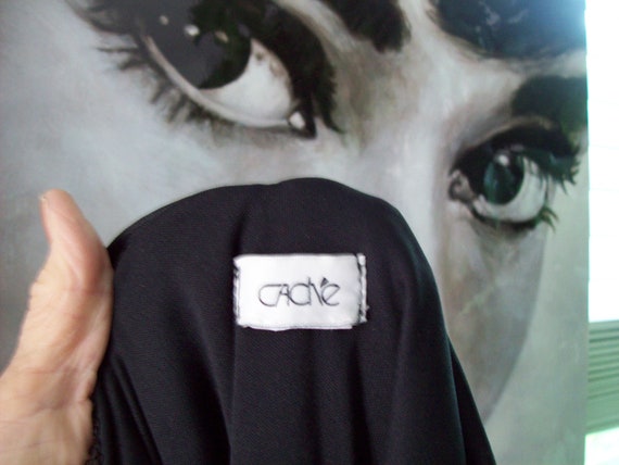 Cache Dress Black Silver Diagonal Stripe Dress Se… - image 10