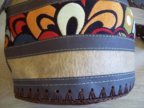 Crossbody Bucket Drawstring Fall Colors Tribal De… - image 7
