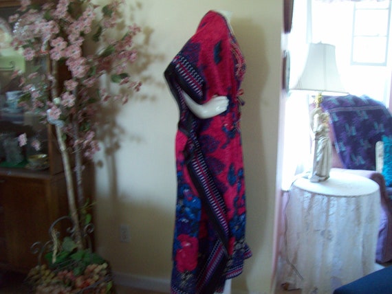 Kaftan Dress Oversized Free Size Blue-Fuchsia Gli… - image 6