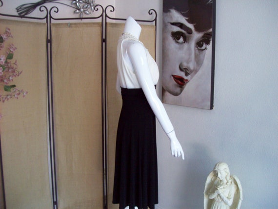 Black and White Cocktail Dress Pearl Neckline Cri… - image 4