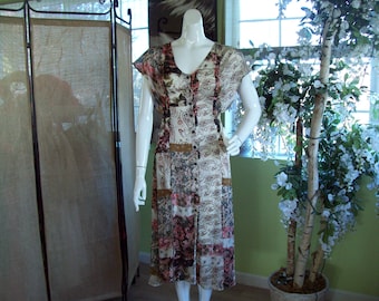 Boho Dress by Zara Bohemian Dress Small Busted Romantic Flirty Mosaic Print Paisley Patchwork Design CottageCore Moroccan Zara Dress, Sz XS