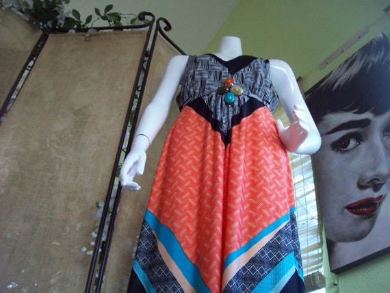 Chunky Jeweled Maxi Dress Bauble WaistBand Maxi S… - image 3