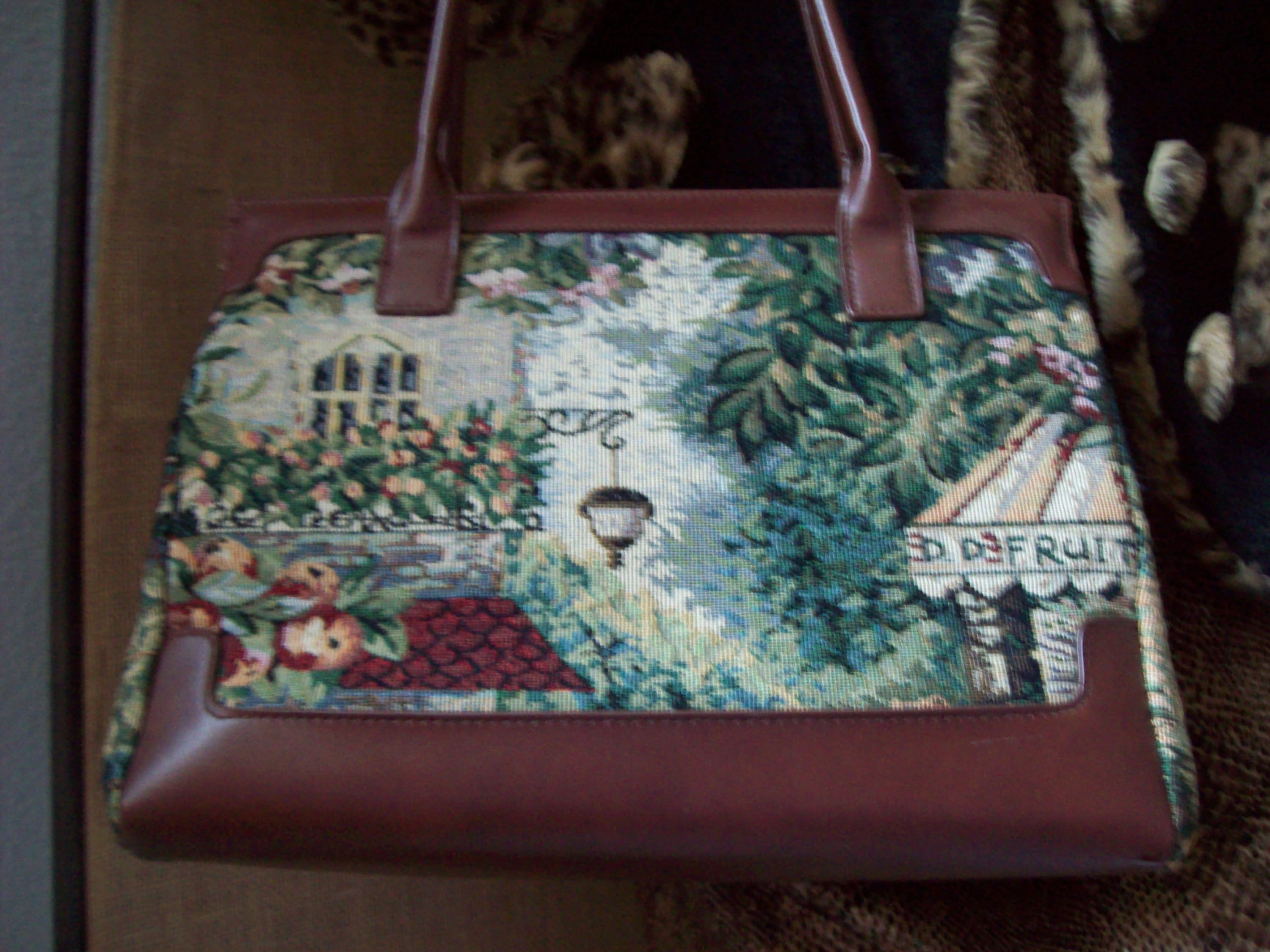 SALE Tapestry Purse Tapestry Purse W/italian Look Flower Etsy