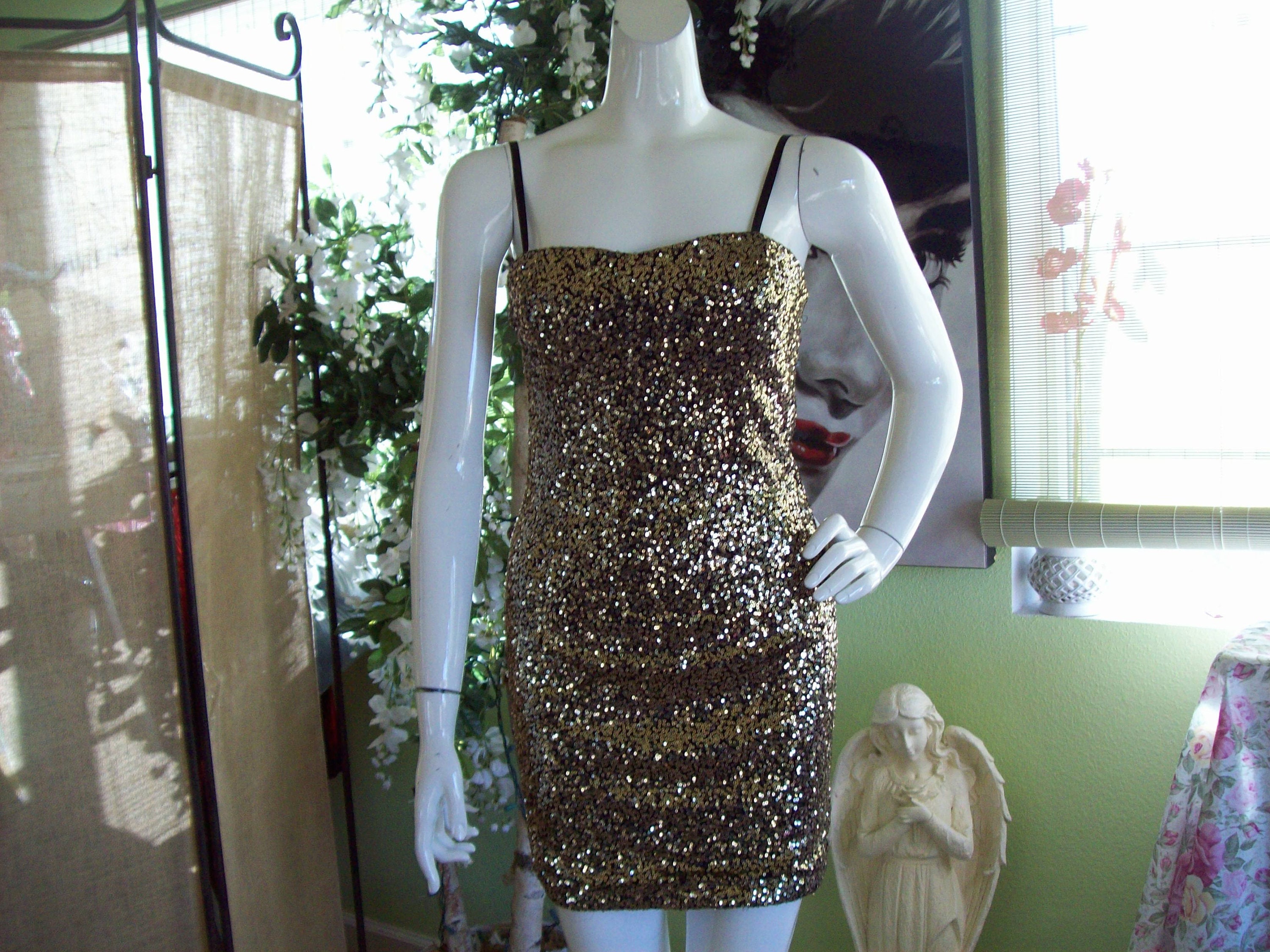 green emerald velvet dress Dash and Dot - GOLD SEQUIN GOWN