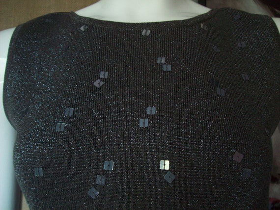 Joseph A. Charcoal Gray Sequin Shell-Sweater Set … - image 4