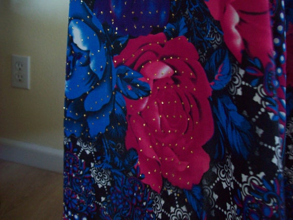 Kaftan Dress Oversized Free Size Blue-Fuchsia Gli… - image 8