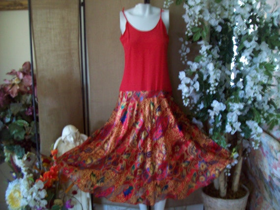 Party Dress Red and Gold Silk by The Silk Farm Dr… - image 9