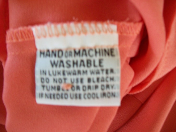 I. Magnin Blouse Peach Blush Crepe Blouse with Co… - image 8