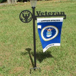 Military, yard decor, flag stand, garden flag, Military flag and stand, Veterans