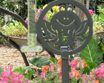Frog-regenmeter: tuinkunst, metalen standaard