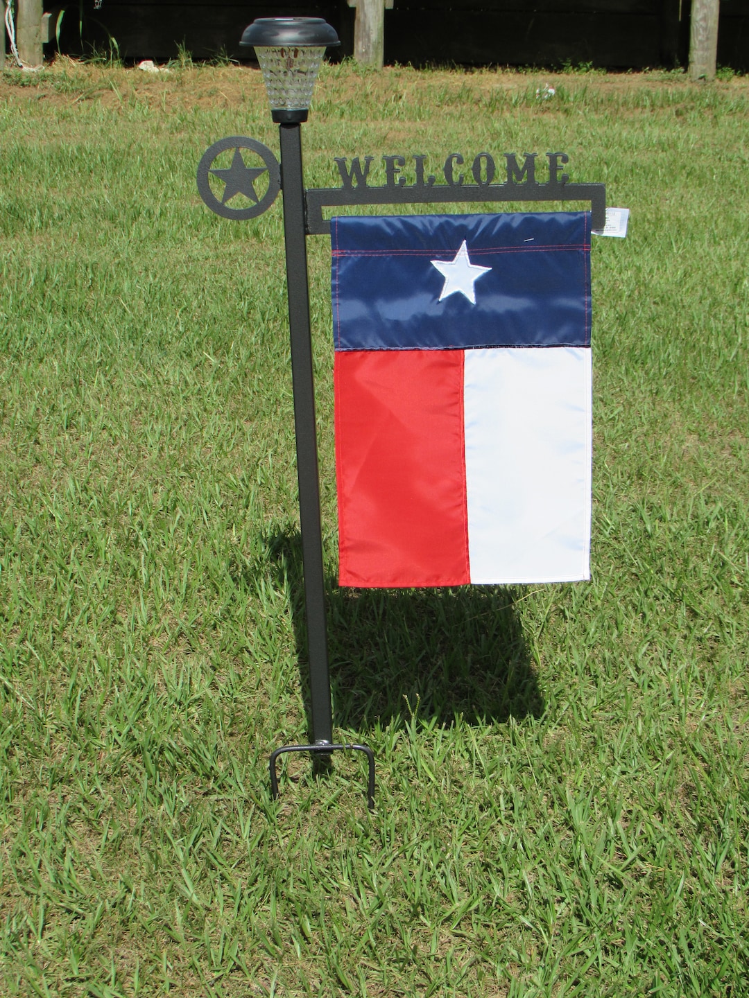 Texas Star Garden Flag Stand. Texas Yard Sign. Texas State Flag Stand