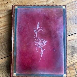 Leather journal Family book gift Woman Roses Book Medieval diary