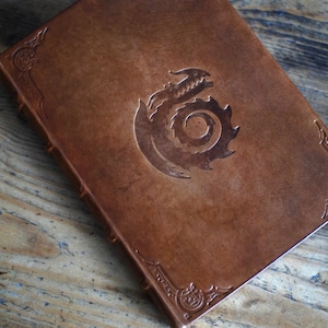Leather Journal Vintage, Old style Book, Dragon journal, Brown notebook, Diary, Sketchbook, Hard Cover
