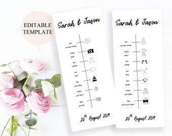 wedding timeline etsy