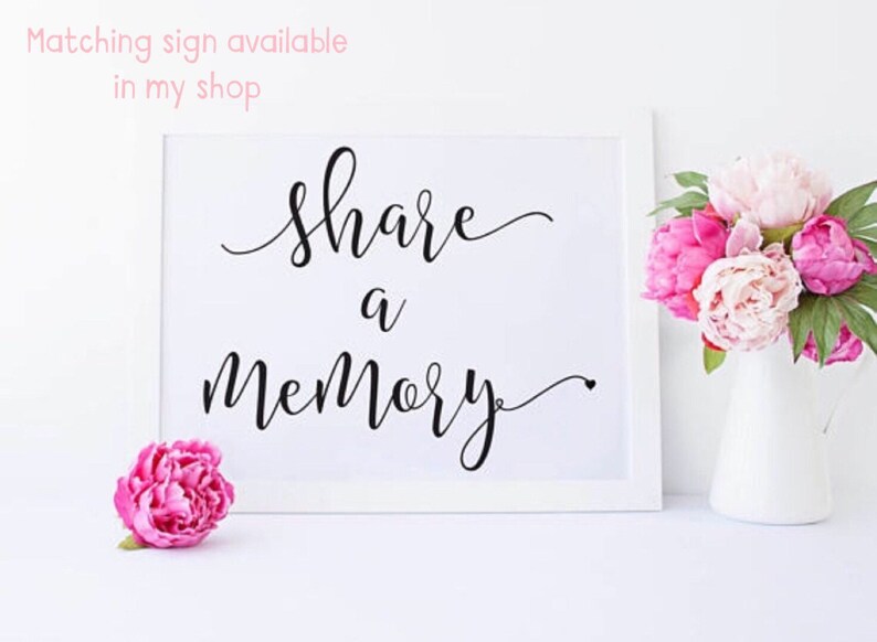 Share A Memory Card Celebration of Life Memorial Card Etsy
