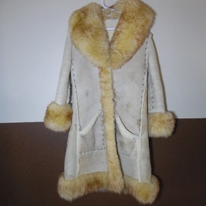 Vintage Womens Sherpa With Sherpa Fur Collar and Trim Snap - Etsy