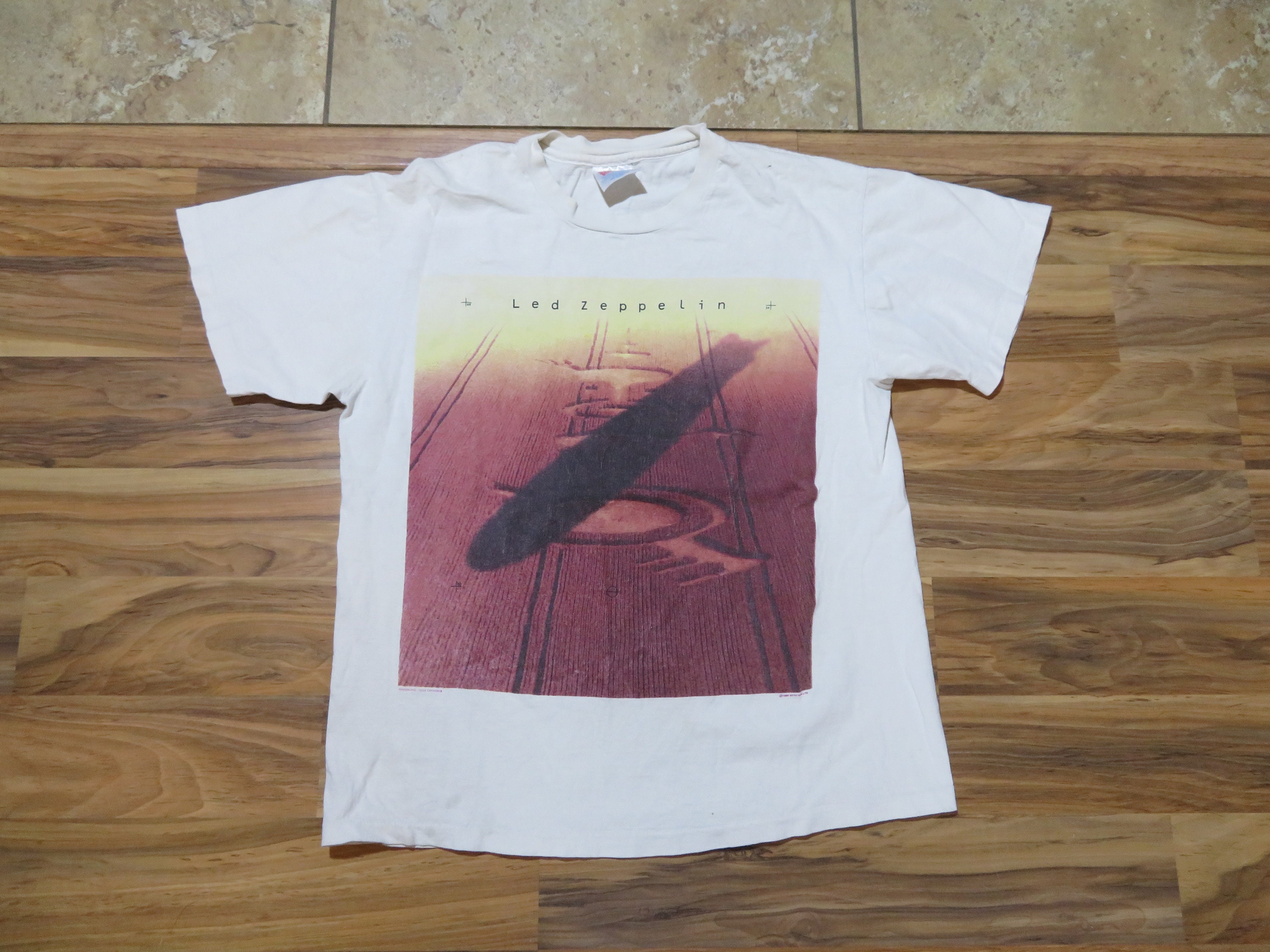Vintage Led Zeppelin Crop Circles Rock Band Concert Tour White Etsy