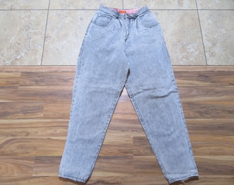 Bonjour Mom Jeans Zip Fly Gray Womens Sz 11/12 Measured 28x30 1980s