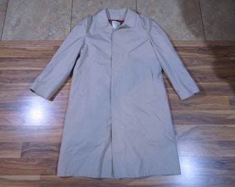 Vintage London Towne Trench Long Coat Beige Jacket With Zip Out Liner Sz 42L Londontown Fog
