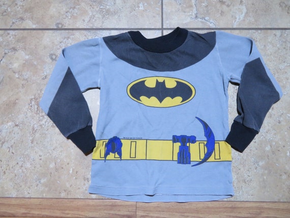 Vintage Youth Batman Long Sleeve T-Shirt Double -… - image 1