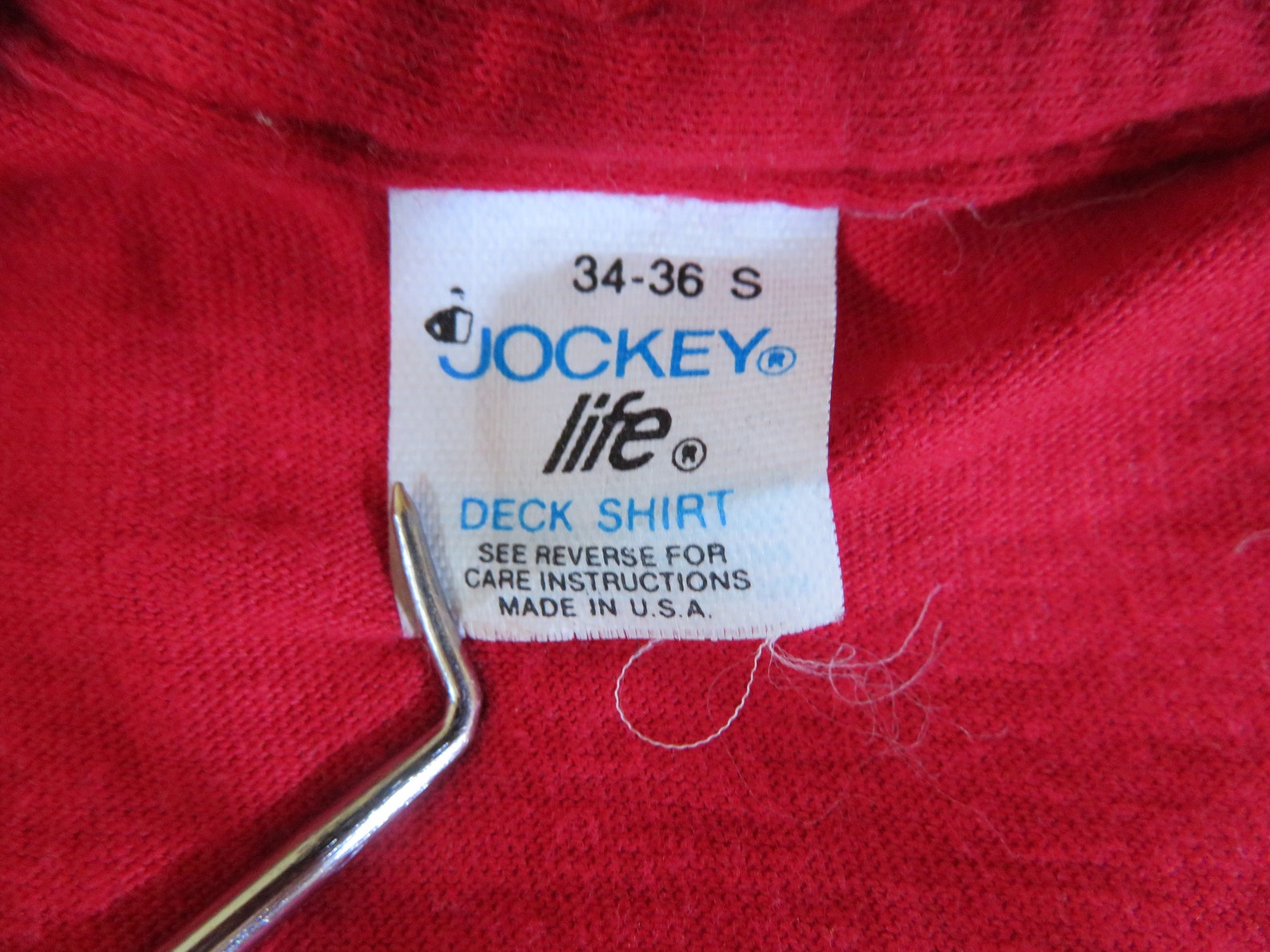 Vintage Jockey Life Blank Plain Pocket Tshirt RED Deck Shirt Etsy