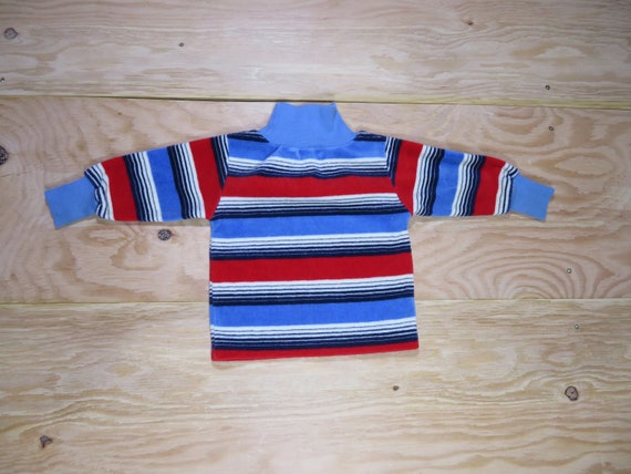 Vintage Kids Terry Cloth Striped Long Sleeve Shir… - image 2