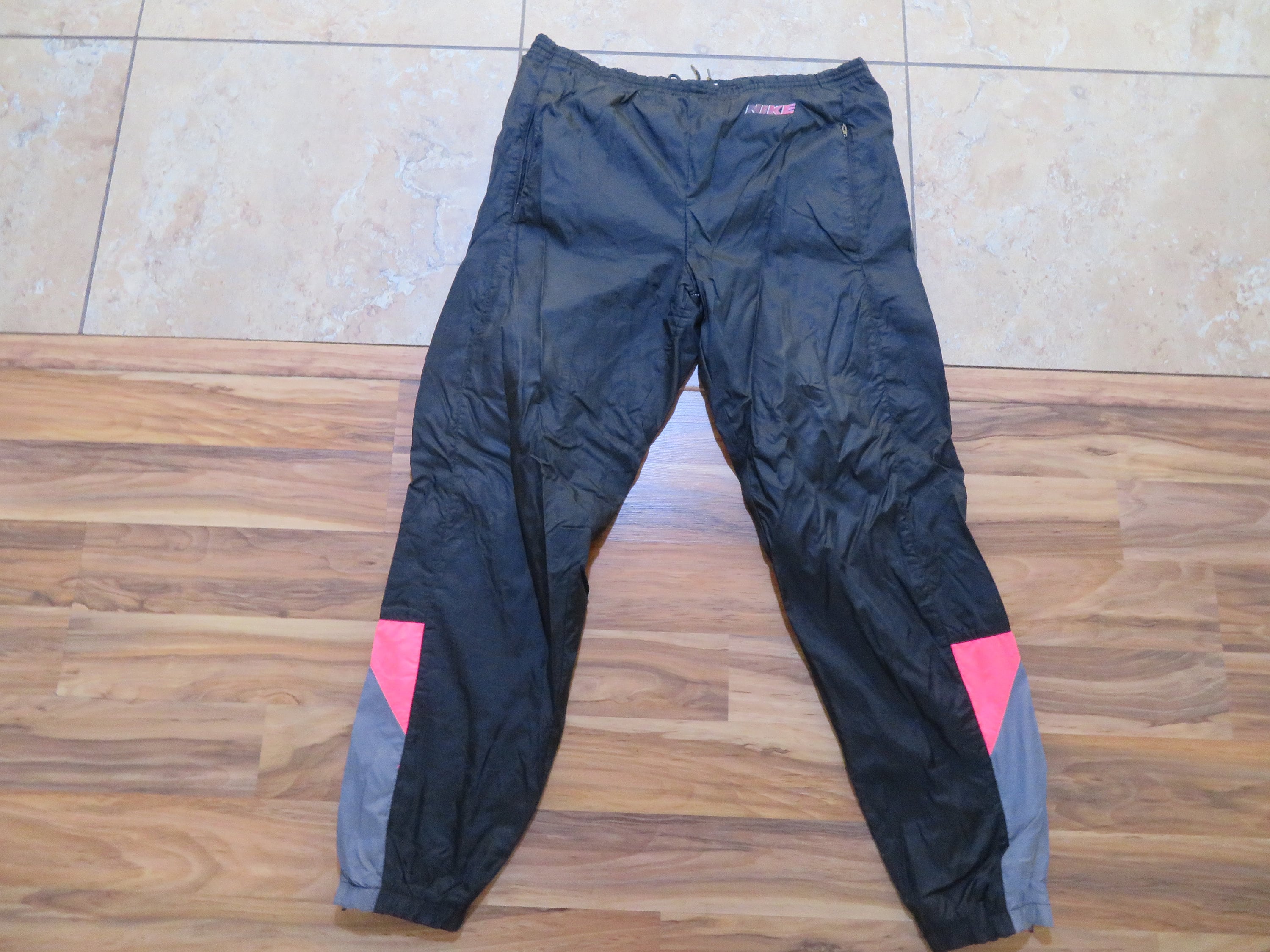 VTG Nike Team Mesh Lined Windbreaker Nylon Track Pants Size XL Blue Zip  Ankles  eBay